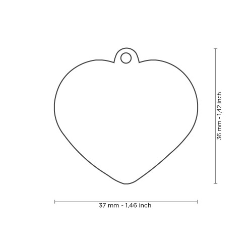Shine Big Pink Glitter Heart ID Tag