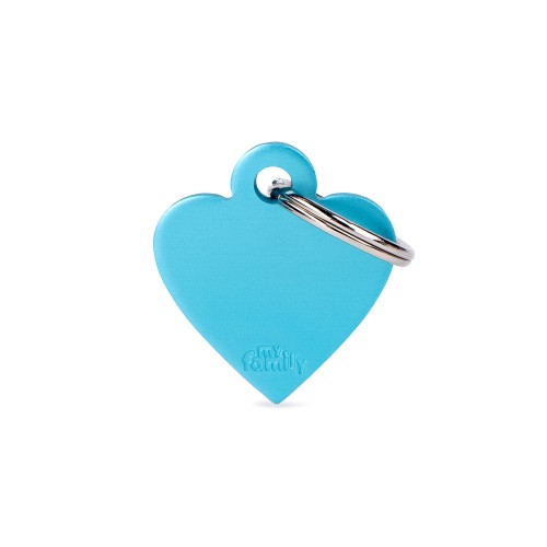 Basic kleines blaues Herz Plakette aus Aluminium