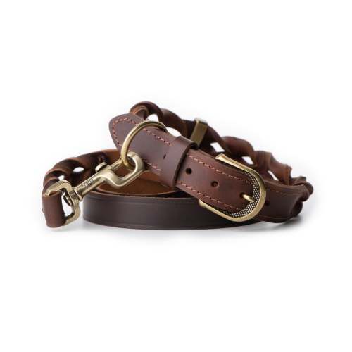 Collier Ascot en Cuir Gras Marron