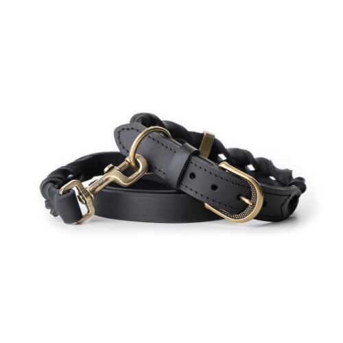 Collier Ascot en Cuir Gras Noir