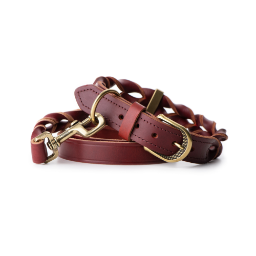 Collier Ascot en Cuir Gras Rouge