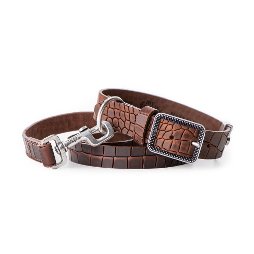 Collier Tucson en Cuir Véritable Marron