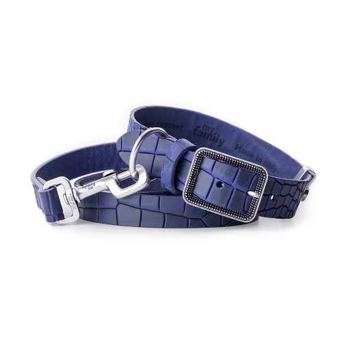 Collier Tucson en Cuir Véritable Bleu