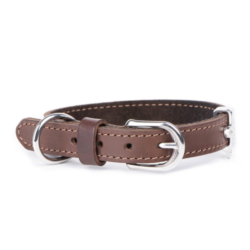 Collar Ginevra en Cuero Marrón y...