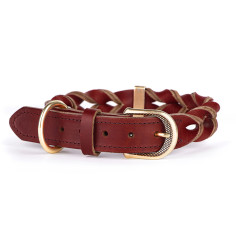 Halsband Ascot in rotem Leder