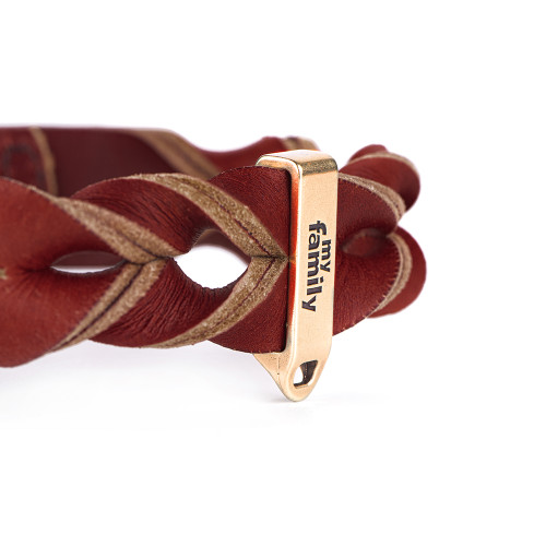Collier Ascot en Cuir Gras Rouge