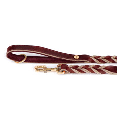 Laisse Ascot en Cuir Gras Rouge