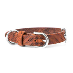 Collier Monza en Cuir Véritable Marron