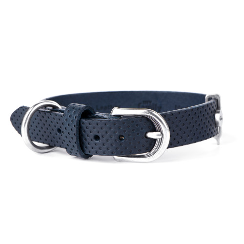 Collar Monza en Cuero Genuino Azul