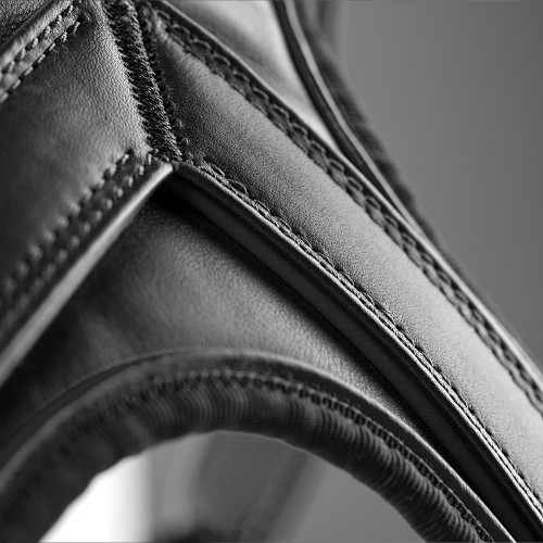 Brustgeschirr H Hermitage aus echtem schwarzem Leder - Total Black