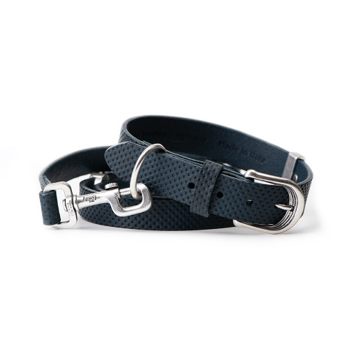 Collar Monza en Cuero Genuino Azul