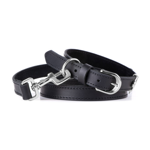 Collar Ginevra en Cuero Negro con...