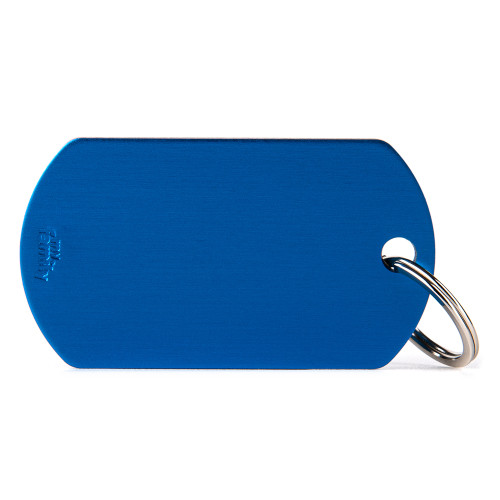 Placa Basic Militar Grande Azul en Aluminio