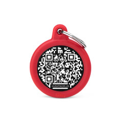 Medaglietta Hushtag Plus QR Code Cerchio Nero in...