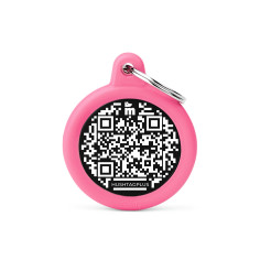 Medaglietta Hushtag Plus QR Code Cerchio Nero in...