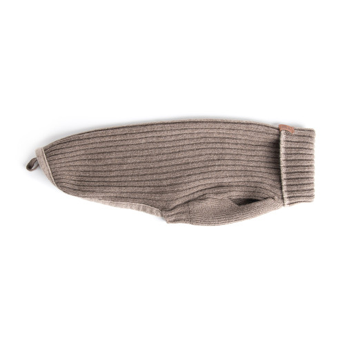 Suéter para Perros Cortina con Tejido Acanalado Gris Tortora