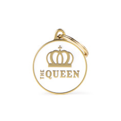 Placa Charms "The Queen" Blanco Satinado
