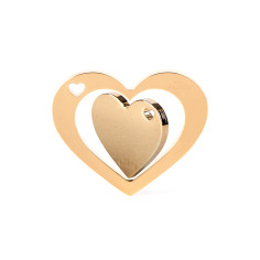 Medaglietta TwoGether Cuore Doppio in Ottone Dorato...