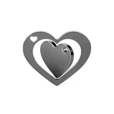 Medaglietta TwoGether Cuore Doppio in Ottone Nero Lucido...