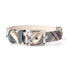 Collar Hermitage Tartan en Piel Auténtica Crema