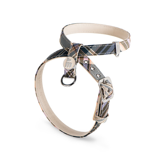 Arnés X Hermitage Tartan en Piel Auténtica Crema