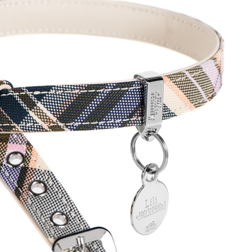 Harnais X Hermitage Tartan en Cuir Véritable Crème