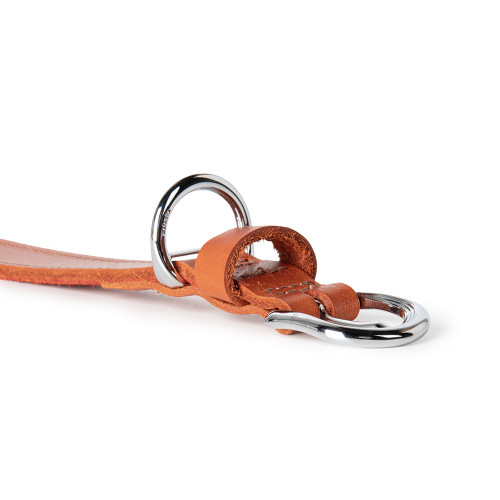 Collier Ginevra en Cuir Orange avec Finitions Chrome