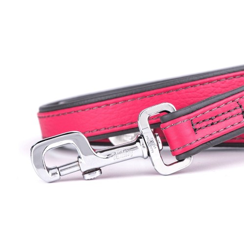 Laisse Firenze en Cuir Véritable Fuchsia