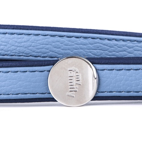 Guinzaglio Firenze in Vera Pelle Azzurro