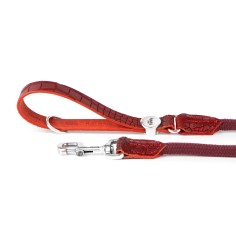 Laisse Tucson en Cuir Véritable et Corde Rouge