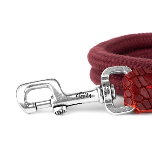 Laisse Tucson en Cuir Véritable et Corde Rouge