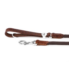 Laisse Tucson en Cuir Véritable et Corde Marron