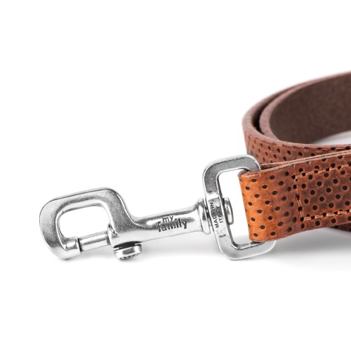 Laisse Monza en Cuir Véritable Marron