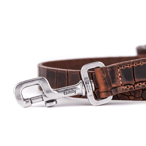 Laisse Tucson en Cuir Véritable Marron