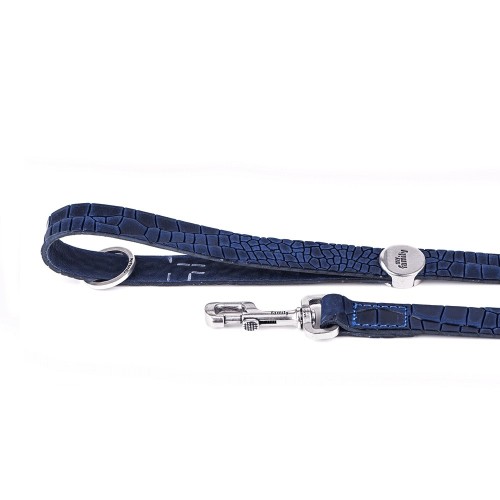 Laisse Tucson en Cuir Véritable Bleu