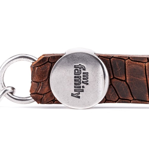 Laisse Tucson en Cuir Véritable avec Chaîne Marron