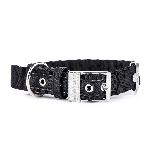 MyFamily Milano Hundehalsband aus italienischem schwarzem Nylon in Premier-Qualität