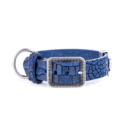 Collier Tucson en Cuir Véritable Bleu