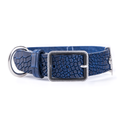 Collier Tucson en Cuir Véritable Bleu