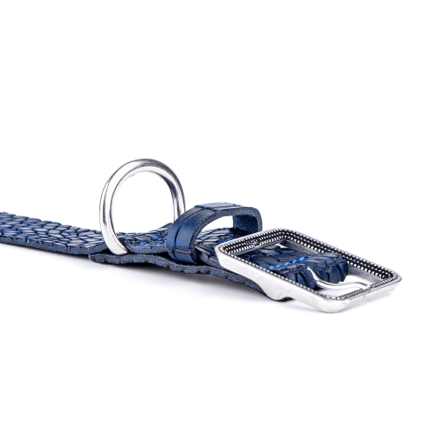 Collier Tucson en Cuir Véritable Bleu