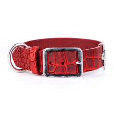 Collier Tucson en Cuir Véritable Rouge