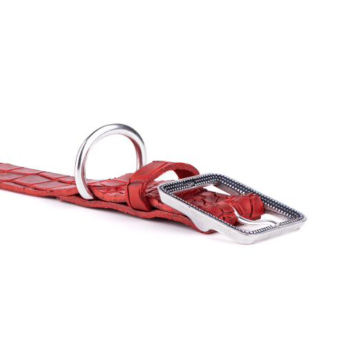 Collier Tucson en Cuir Véritable Rouge