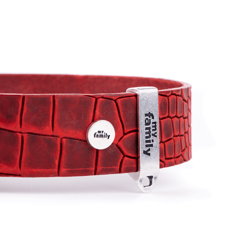 Collier Tucson en Cuir Véritable Rouge