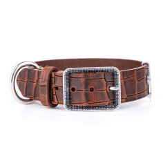 Collier Tucson en Cuir Véritable Marron