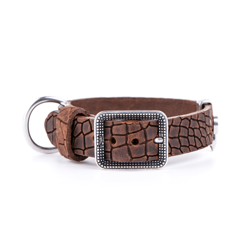 Collier Tucson en Cuir Véritable Marron
