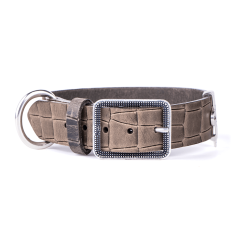Collier Tucson en Cuir Véritable Taupe