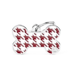 Style Pied de Poule großer roter Knochen Plakette