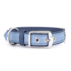 Collier Firenze en Cuir Véritable Bleu Ciel