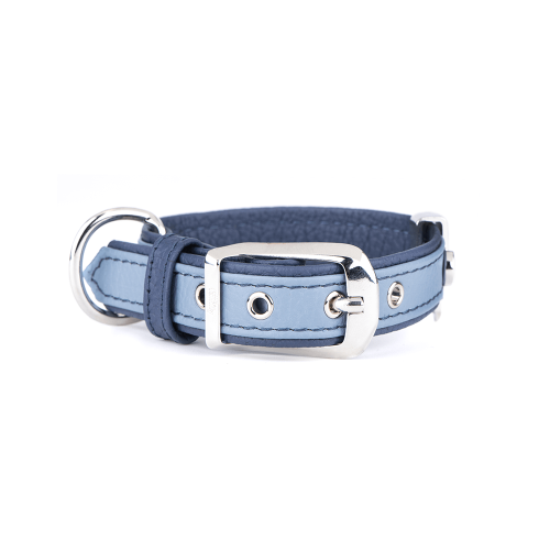 Collier Firenze en Cuir Véritable Bleu Ciel