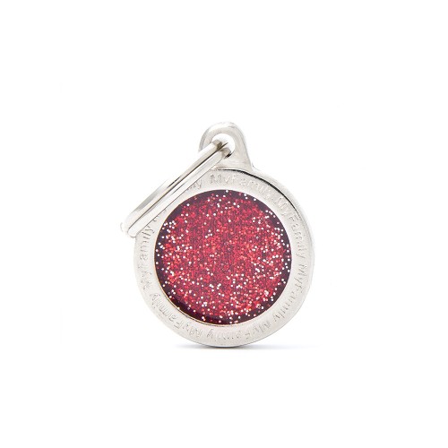 Medaglietta Shine Cerchio Piccolo Glitter Rosso